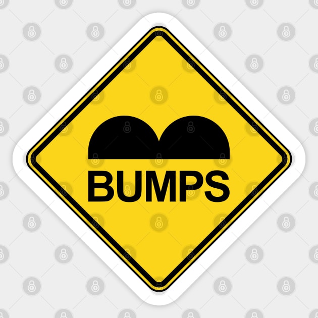 Caution Speed Bumps Traffic Sign Sticker by tinybiscuits